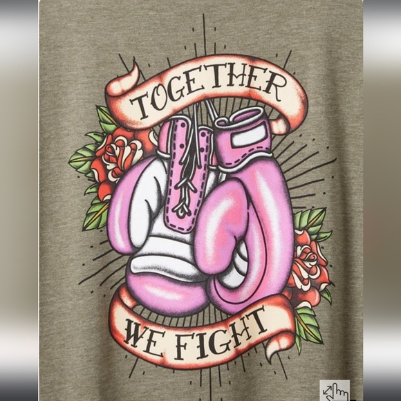 1X or 3X Torrid Plus size Breast Cancer 🎀 Together We Fight T-shirt women's top - Picture 2 of 4